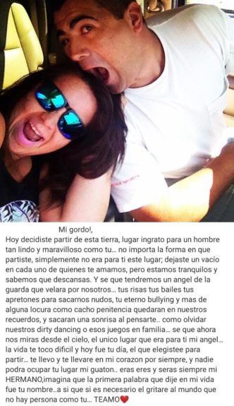 Hijas de Dino Gordillo despidieron a su hermano con sentidos mensajes en redes sociales