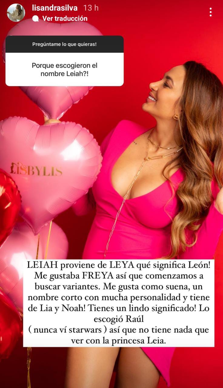 Lisandra Silva reveló el origen del nombre de su hija