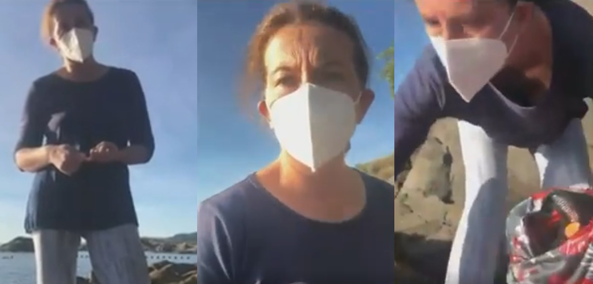 mujer agrede violentamente a turista tras obligarla a salir de 'su playa'