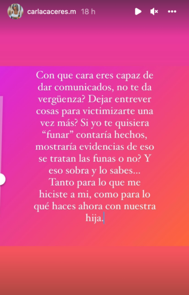 Respuesta Carla Cáceres a declaración pública de "Hardcorito"