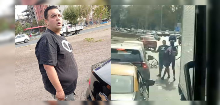 Taxista que agredió a ciclista en Plaza Baquedano llegó a Carabineros