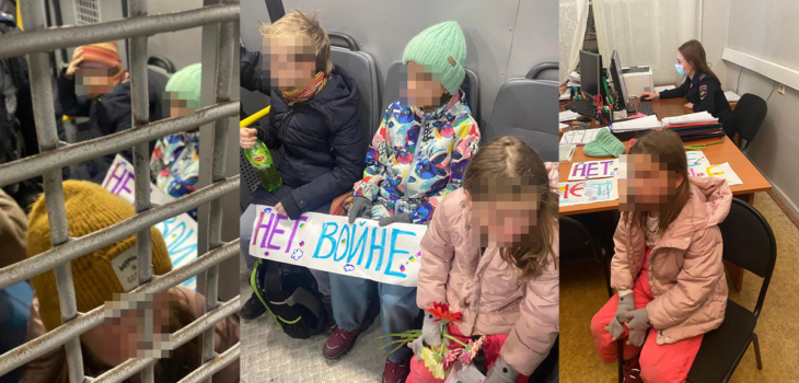 Denuncian que niños fueron detenidos por llevar flores a embajada de Ucrania en Rusia como protesta