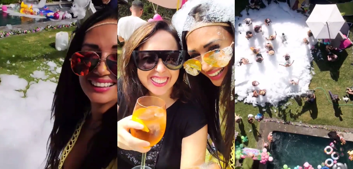 Pamela Díaz celebró cumpleaños con producida "pool party" y varias famosas: compartió videos