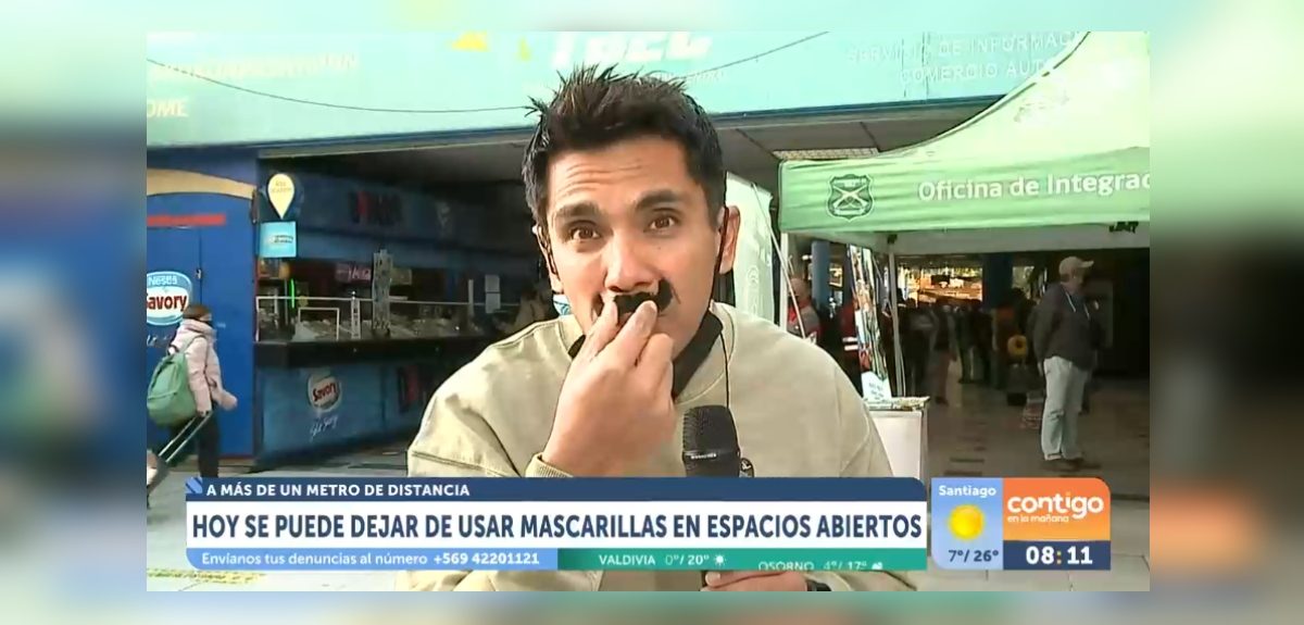Juan Pablo Queraltó aparece con bigotes en matinal de CHV
