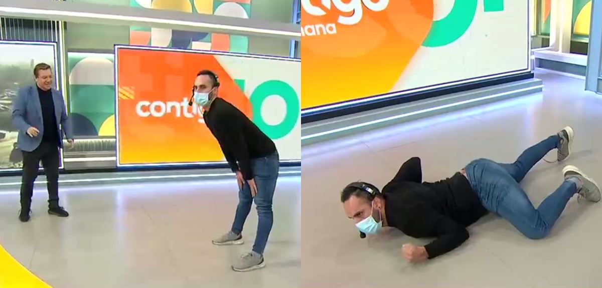 Camarógrafo se tomó matinal de CHV: sorprendió a JC Rodríguez y Monserrat Álvarez con osado baile