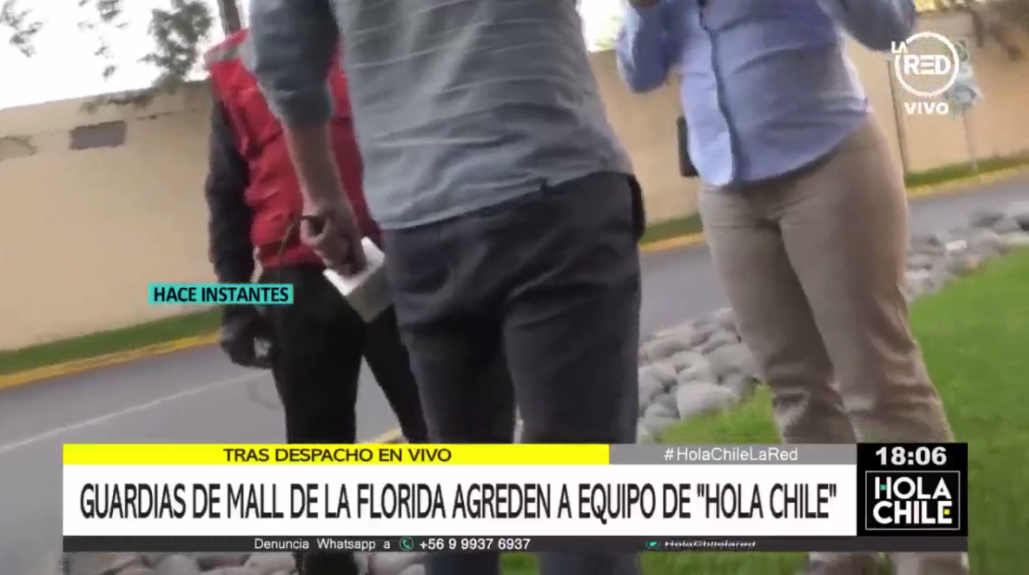 Tenso momento: equipo de "Hola Chile" fue agredido por guardias de mall durante despacho en vivo