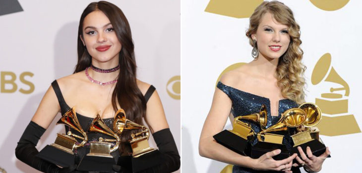 Olivia Rodrigo rompió un Grammy, recordando mismo accidente que le ocurrió a Taylor Swift el 2010