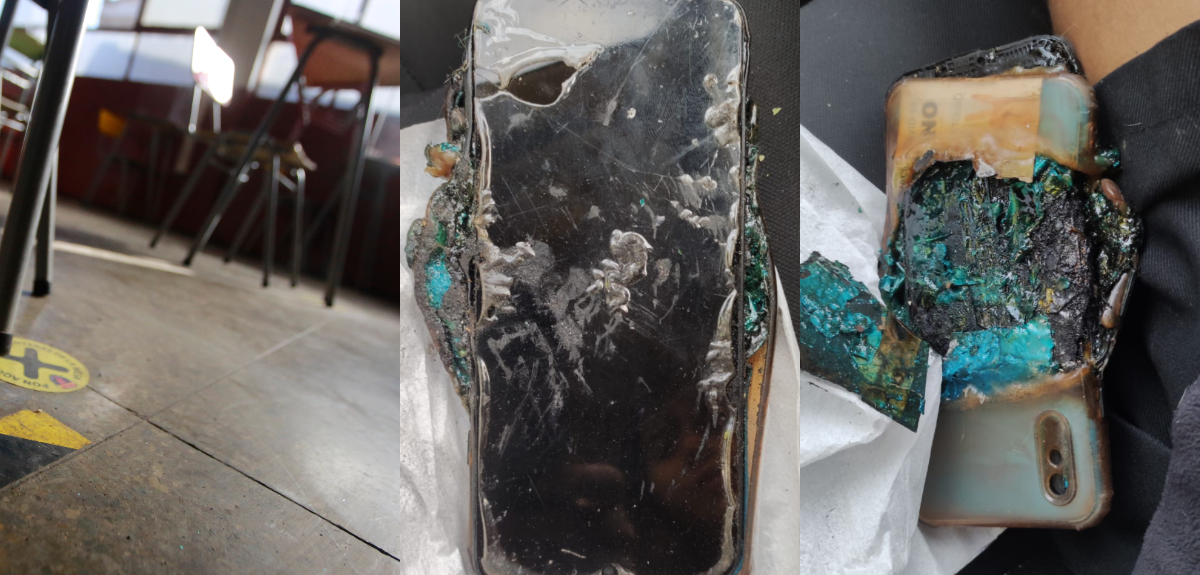 Teléfono Xiaomi se incendió en plena clase.