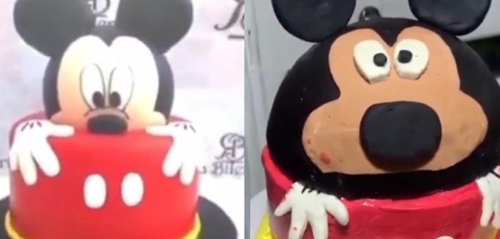 Cliente pidió torta de Mickey Mouse para su hijo y recibió una 