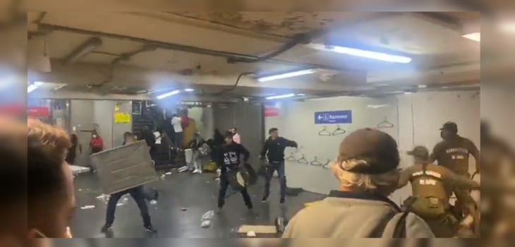 Comerciantes ambulantes se enfrentaron a carabineros en pleno metro Estación Central tras fiscalización