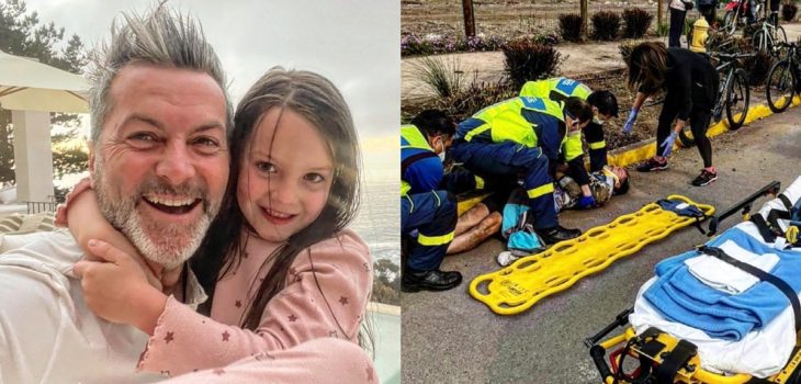 El dulce gesto de la hija de Cristián Sánchez con su padre tras caída en bicicleta: él se fracturó