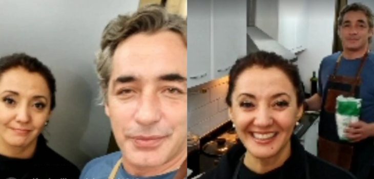 Priscilla Vargas y José Luis Repenning hicieron improvisado live desde la cocina del conductor de noticias