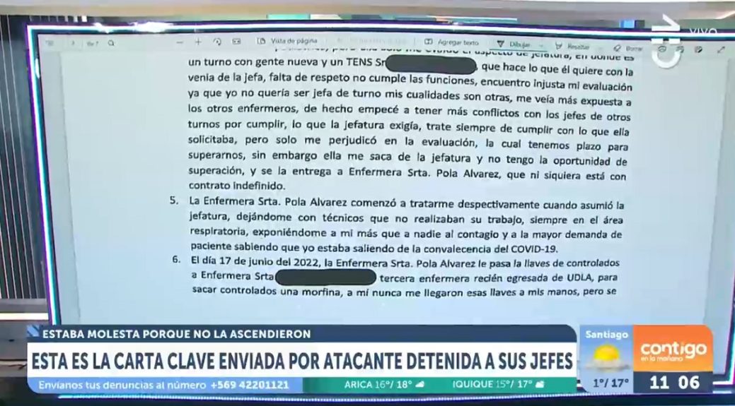 Carta acusada en caso de Pola Álvarez