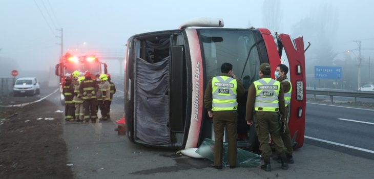 accidente chofer bus se enredo frazada