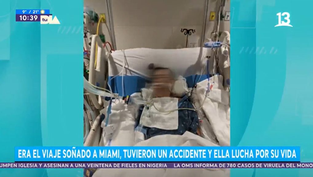 chilena sufrió accidente en Miami