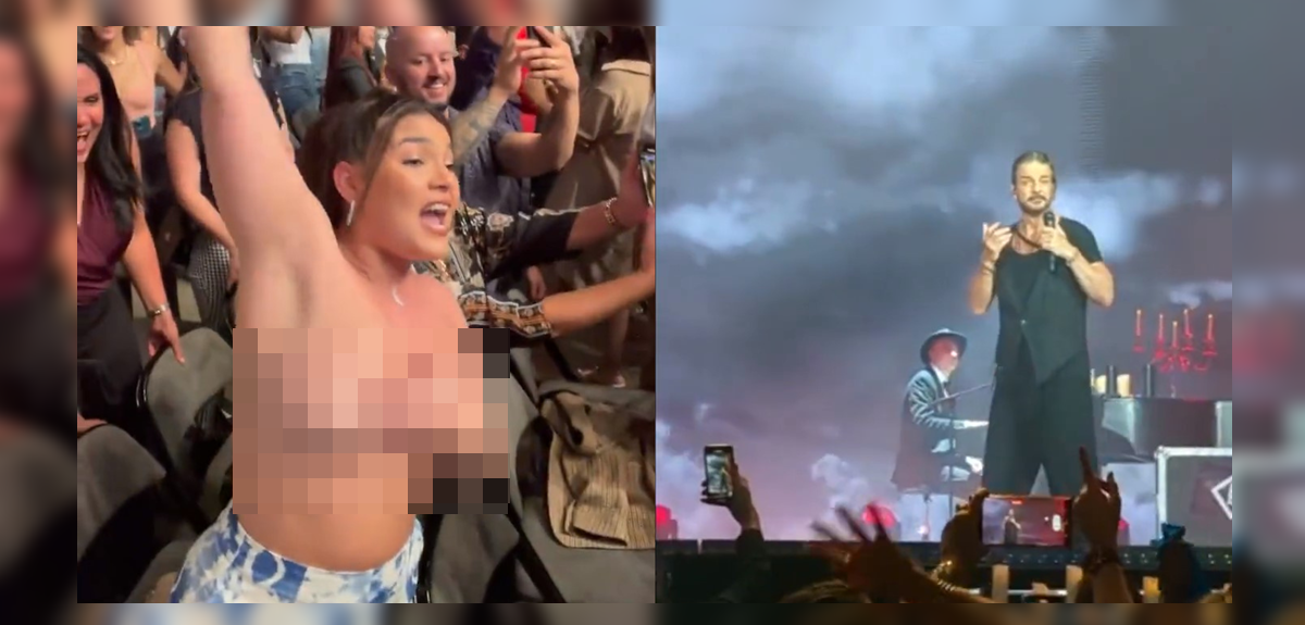 ‘Desnuda’ de Ricardo Arjona lo hizo otra vez: mujer se quitó la ropa en pleno concierto en Miami