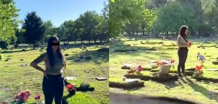 Mujer grabó video pornográfico en cementerio