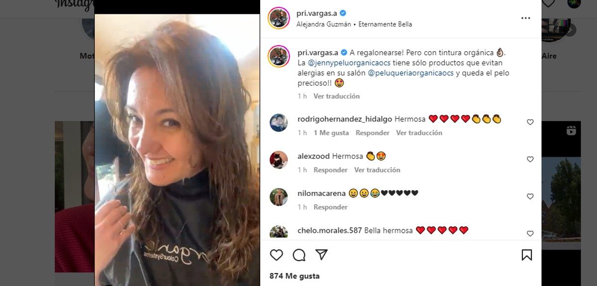  Priscilla Vargas tiñó su pelo