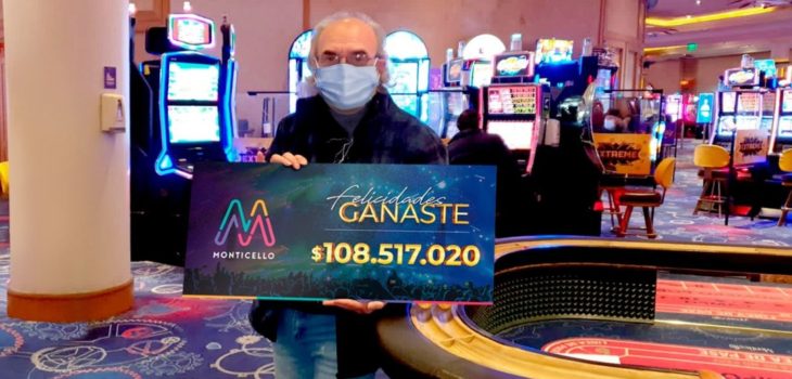 jubilado ganó 108 millones de pesos en casino Monticello