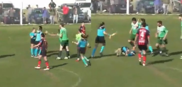 Repudiable (y cobarde) actuar de jugador en Argentina contra árbitra: la golpeó por la espalda
