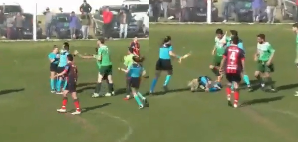 Repudiable (y cobarde) actuar de jugador en Argentina contra árbitra: la golpeó por la espalda