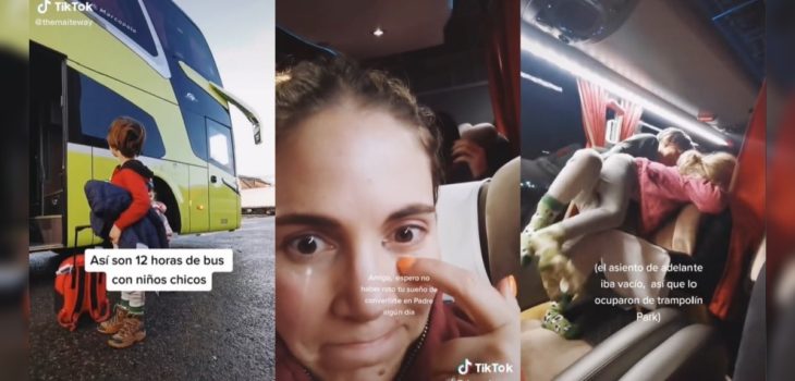 madre viral tiktok viaje en bus hijos menores 5 años
