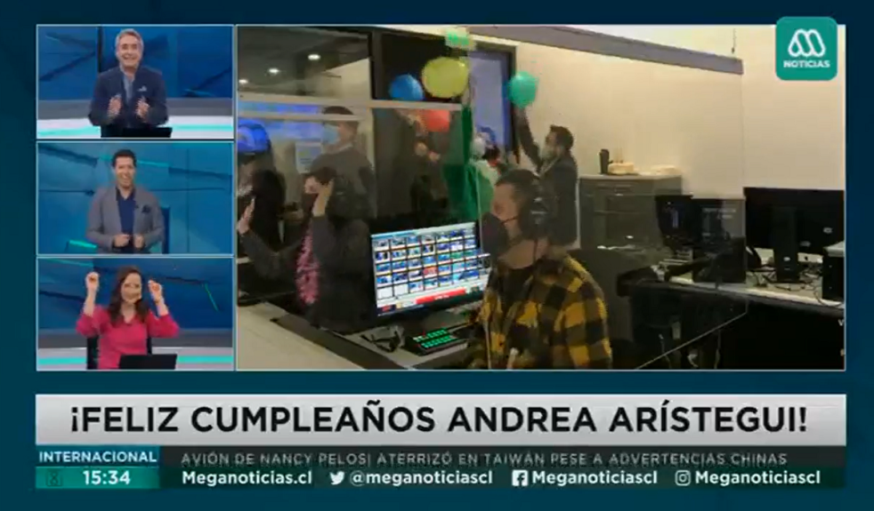 Equipo de Meganoticias sorprendió a Andrea Aristegui en su cumpleaños: prepararon íntimo festejo