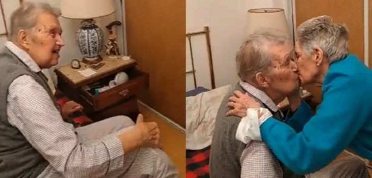 El emotivo reencuentro de dos abuelitos que llevan 65 años de casados: video es viral