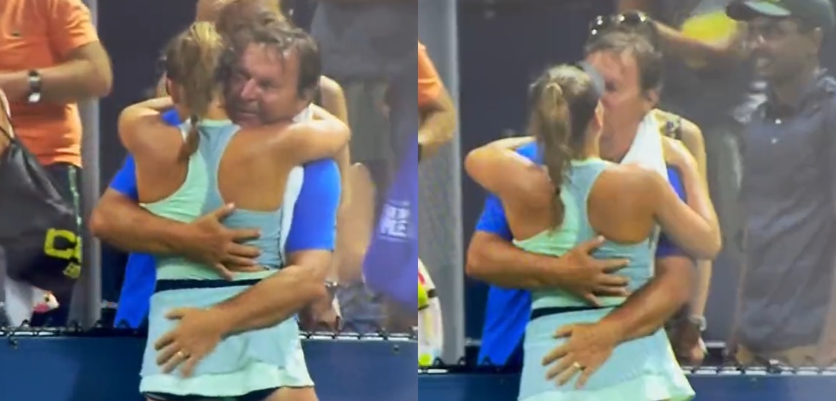 revuelo celebración tenista checa Sara Bejlek y su padre