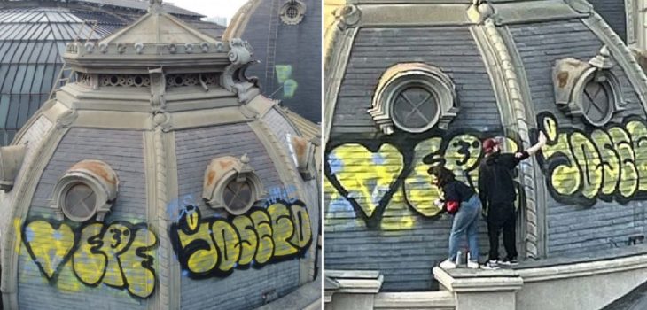 vandalizan grafiti Museo Bellas Artes
