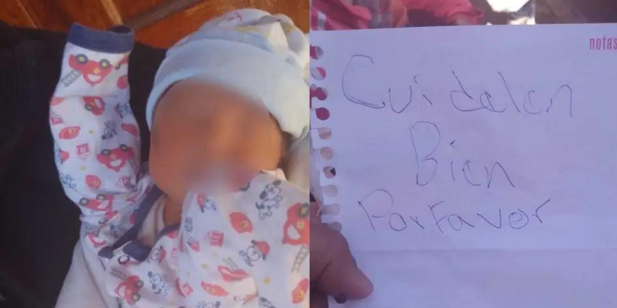 Abandonan a recién nacido en una bolsa de tela en plena calle: venía con una desgarradora carta