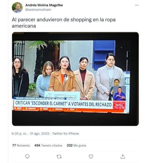 Andrés Molina crítica ropa americana