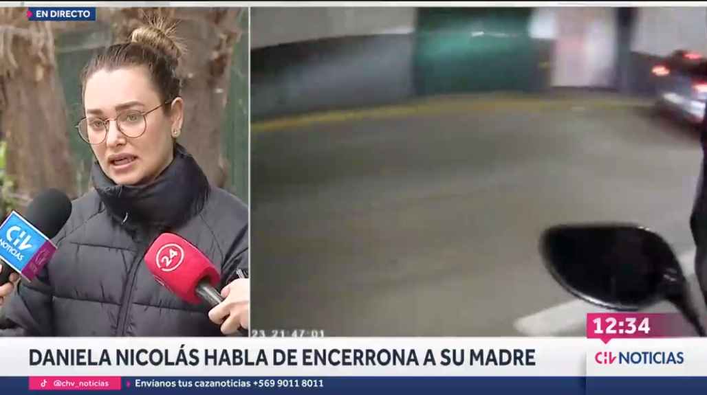 Daniela Nicolás en CHV noticias por encerrona a su madre