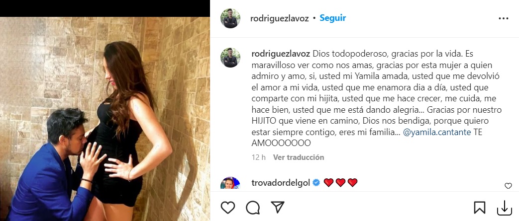 Juan David Rodríguez embarazo pareja