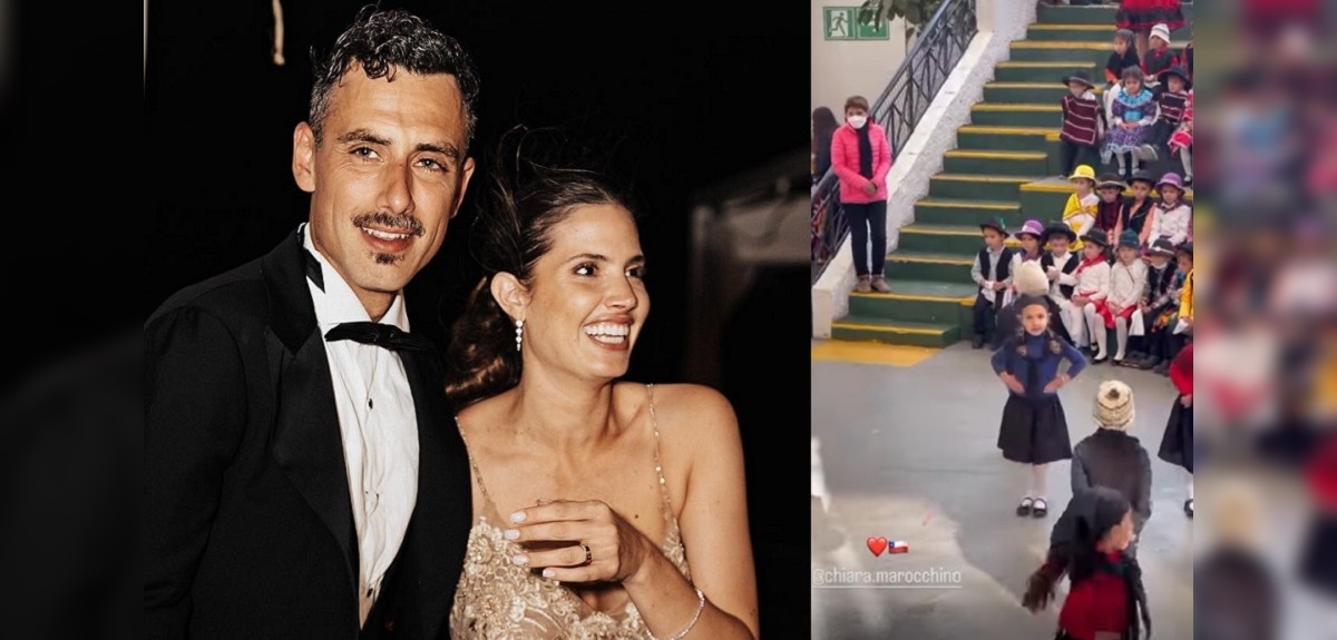 Marcelo Marocchino y Magui Benet chochearon con su hija Chiara bailando chilote