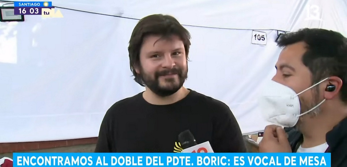 Notero de 'Tu Día' encontró a vocal de mesa 'igualito' al presidente Boric: 
