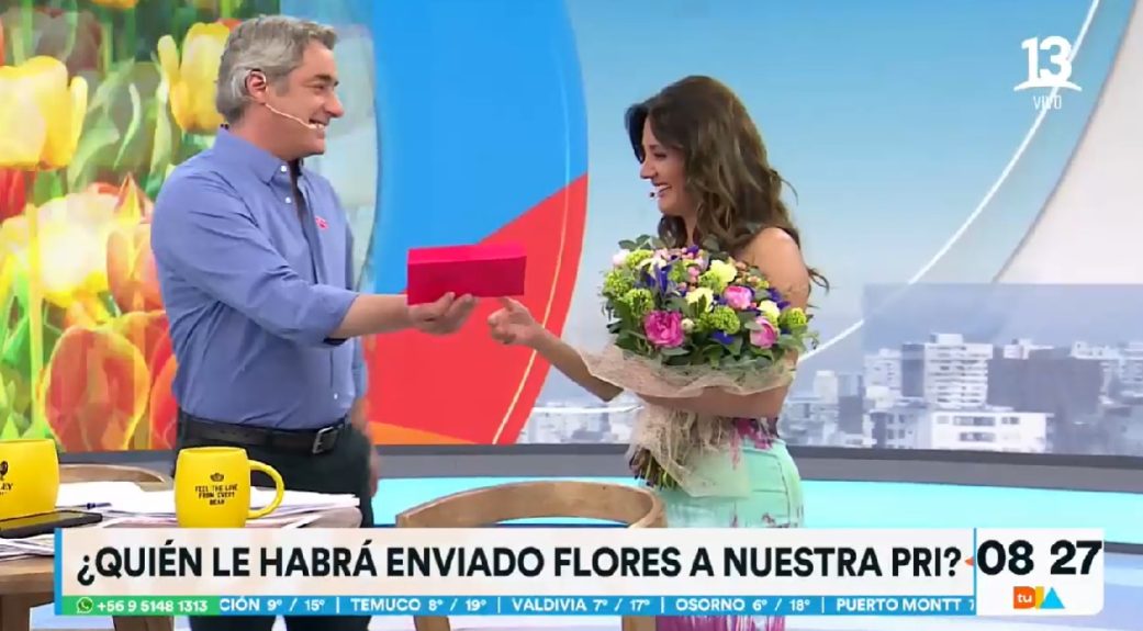 Priscilla Vargas recibió ramo de flores en Tu Día