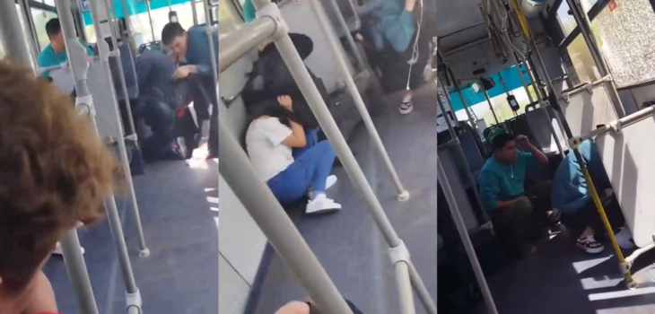 Video captó momentos de terror en bus del Transantiago con pasajeros.