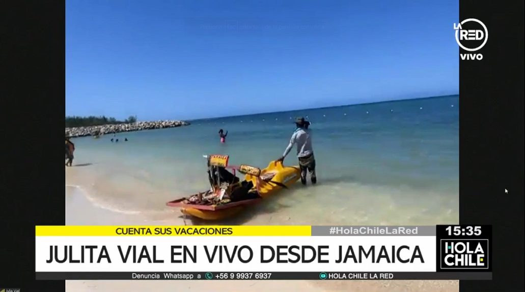 Julia Vial mostró playa de Jamaica