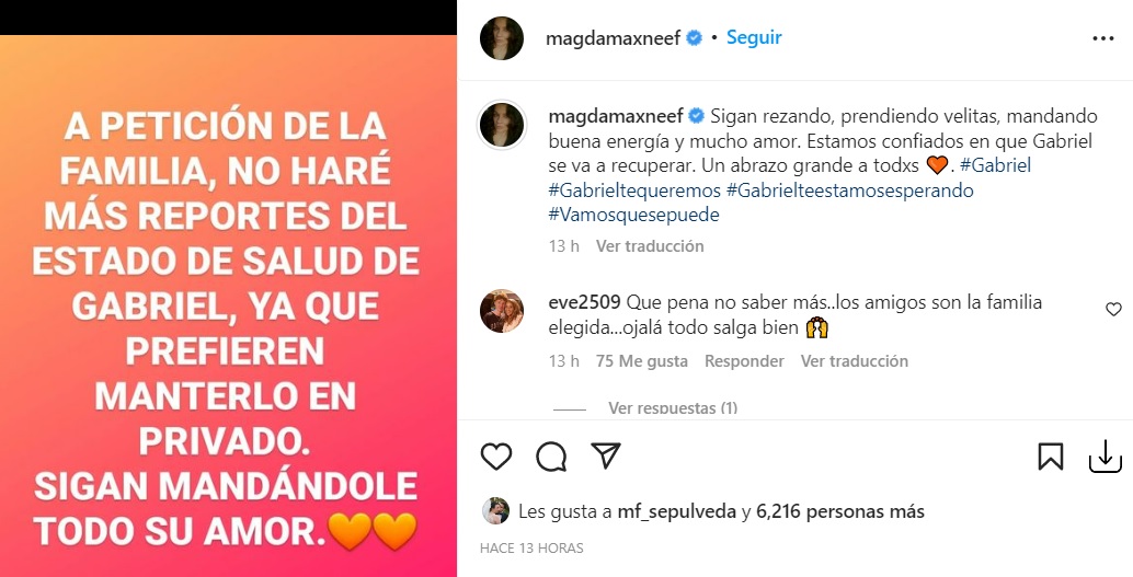 Magdalena Max-Neef petición familia Gabriel Prieto