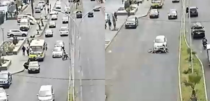 Video muestra a conductor atropellar a motochorros en Iquique