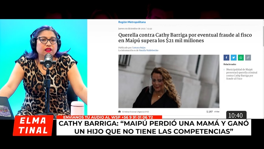 Cathy Barriga en La Voz de los que sobran