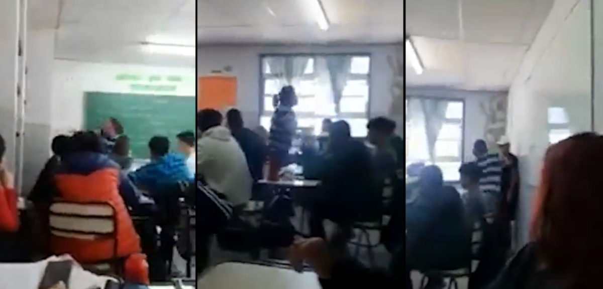 Mujer golpeó a estudiante