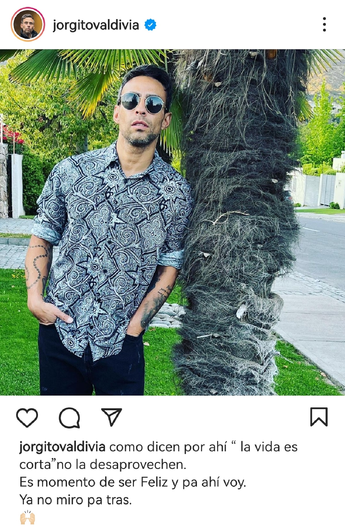 Jorge Valdivia publicación Instagram soltería