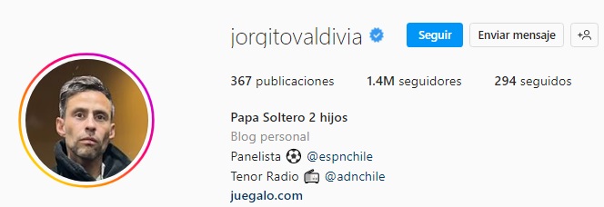 Jorge Valdivia publicación Instagram soltería