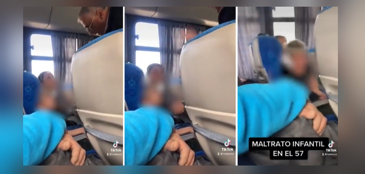 madre golpea a hijo en bus en Argentina