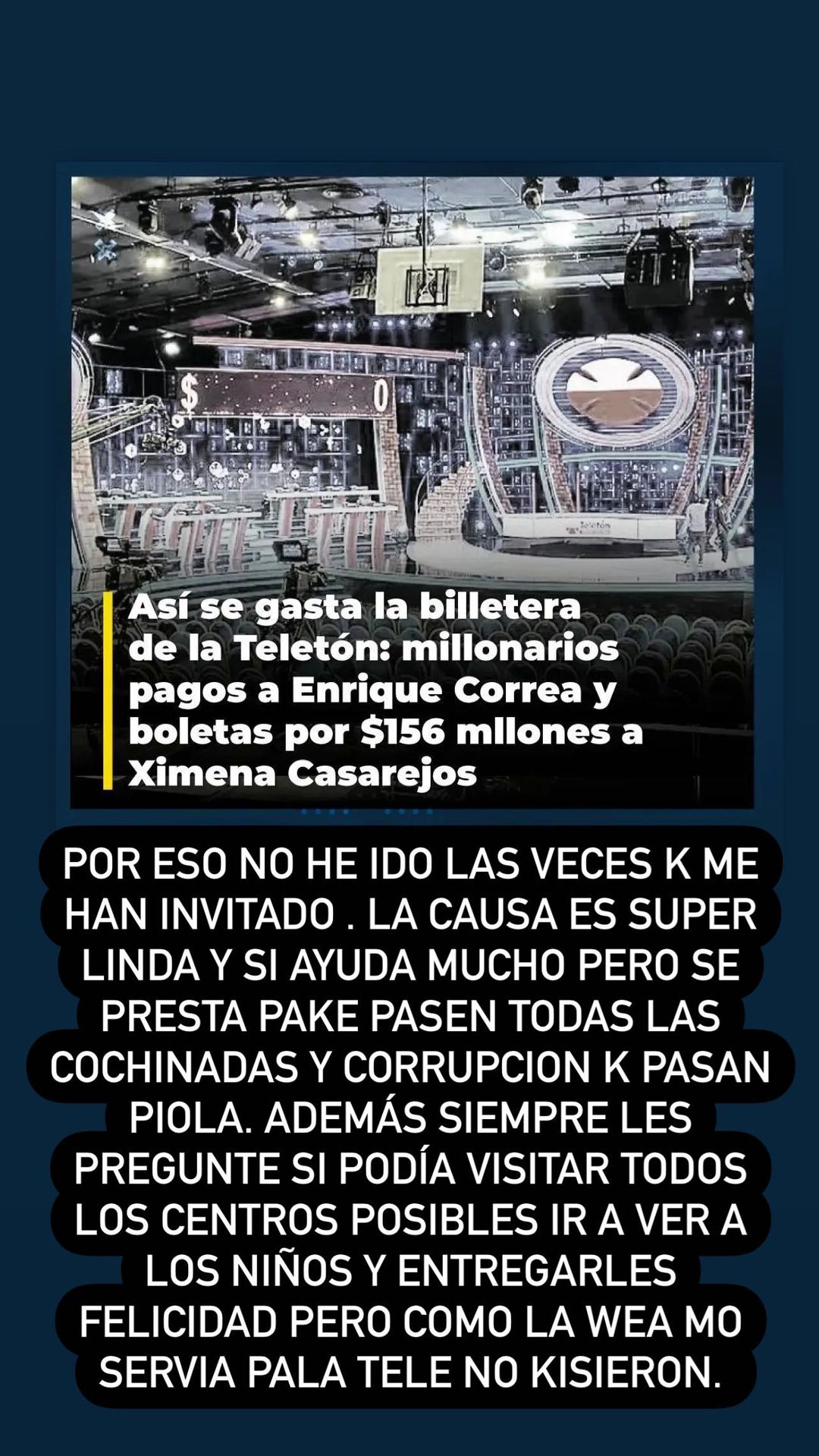 Pablo Chill-E hablo sobre los gastos de la Teletón.