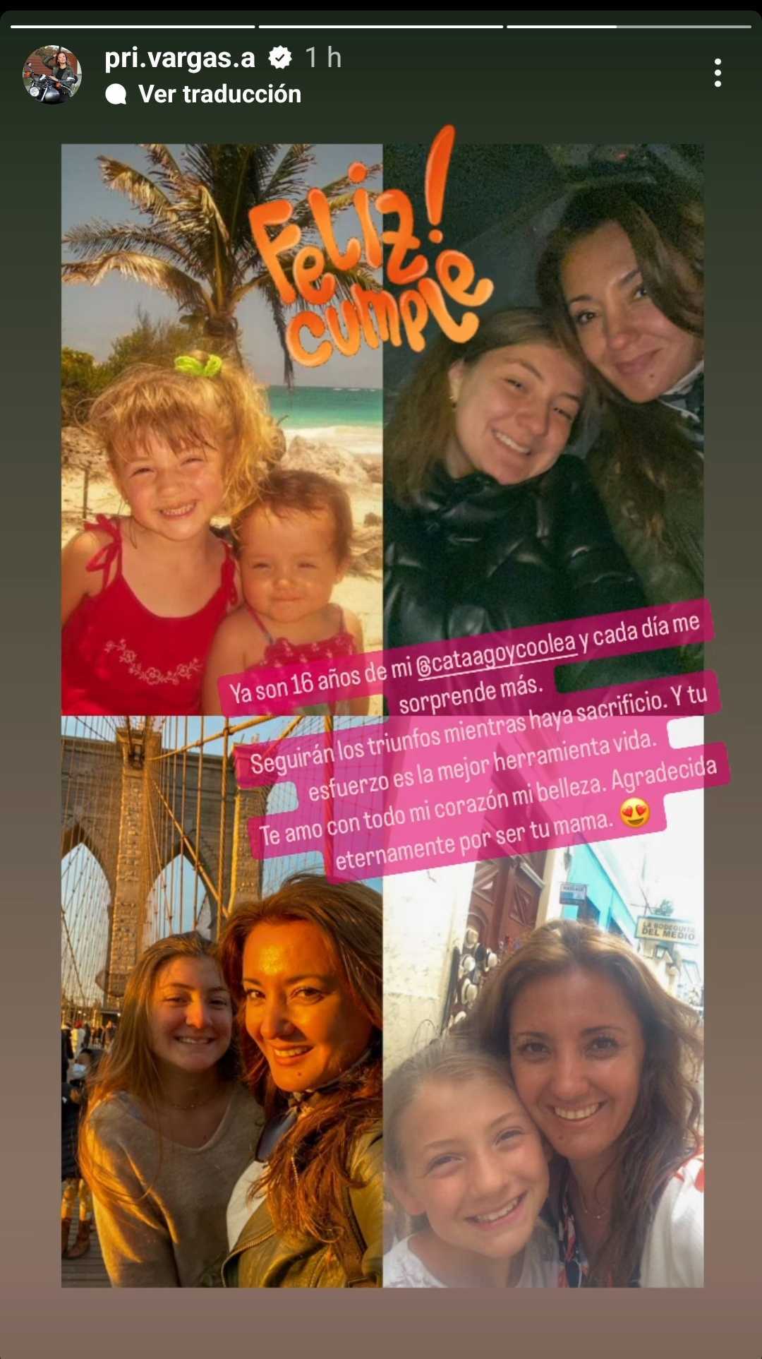 Priscilla Vargas dedicó sentido mensaje a su hija tras cumplir 16 años