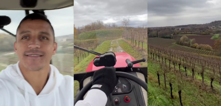 Alexis Sánchez recorre en tractor su gran viña italiana y entrega esperanzador mensaje en Instagram.