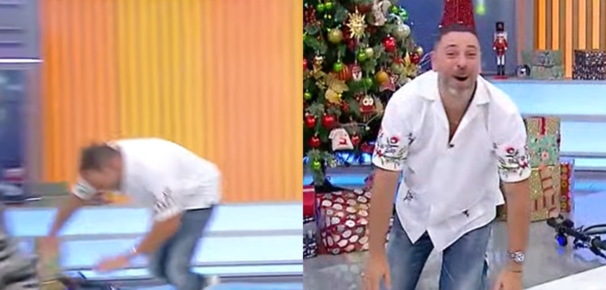 José Antonio Neme sufrió gracioso accidente en Mucho Gusto: "Tenía que salvar el árbol de Navidad"